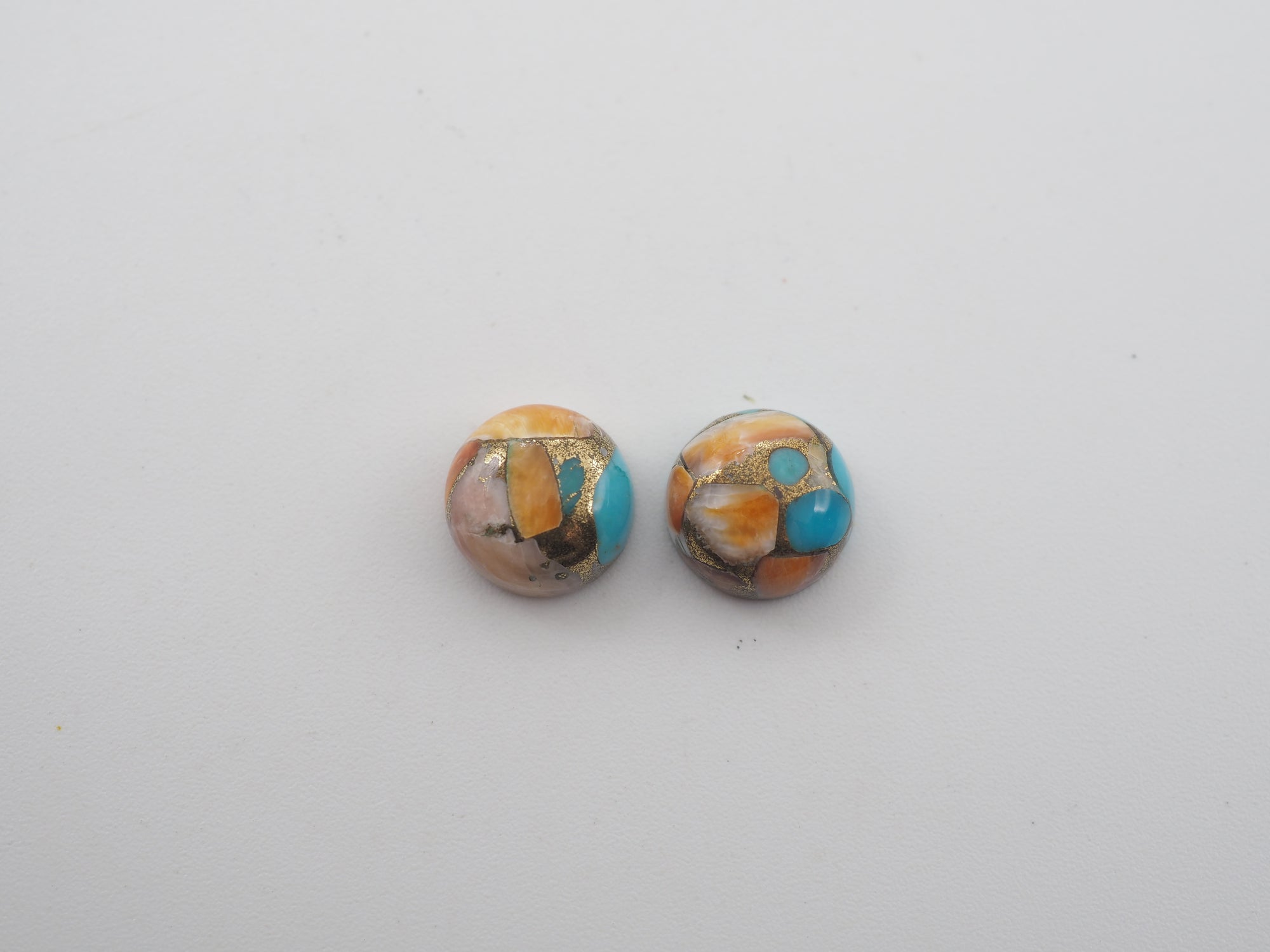Oyster Copper Turquoise Cabochon Round 9 mm Approximately 6.54 Carat (GTG-OT-35)