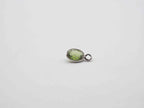 7x5mm Peridot Silver Bezel, Single Connector, Peridot Bezel, Peridot Charm
