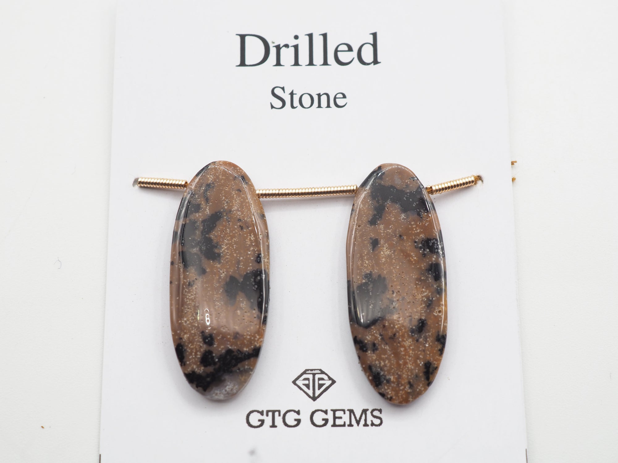 Drilled Honey Dendrite Opal 30x12mm Approximately 21 Carat