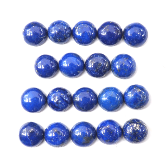 Lapis Cabs Round 5 mm Approximately 6.50 Carat, 19 Pieces