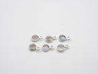 Labradorite Silver Bezel 5mm, Single Connector, Labradorite Charm (GTG-SBL-06)