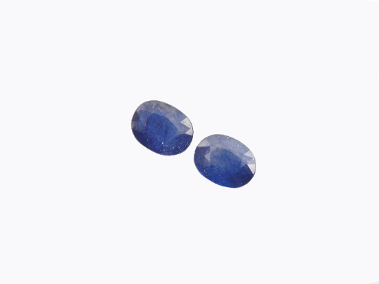 Blue Sapphire Oval Shape 8x6 mm Matching Pair Approximately 2.97 Carat