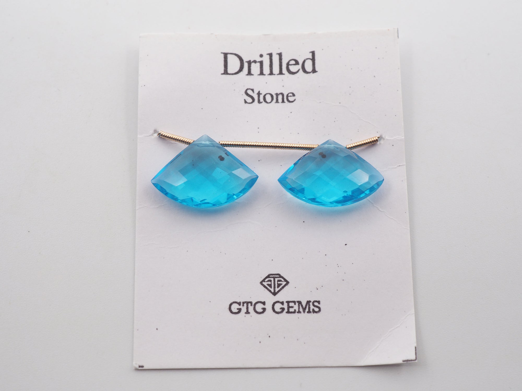 Hydro Drilled Faceted Blue Topaz Fan Shape Approximately 14 Carat