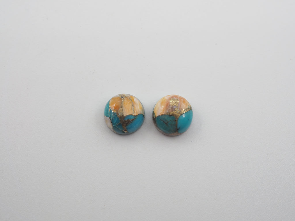Oyster Copper Turquoise Cabochon Round 9 mm Approximately 6 Carat (GTG-OT-40)