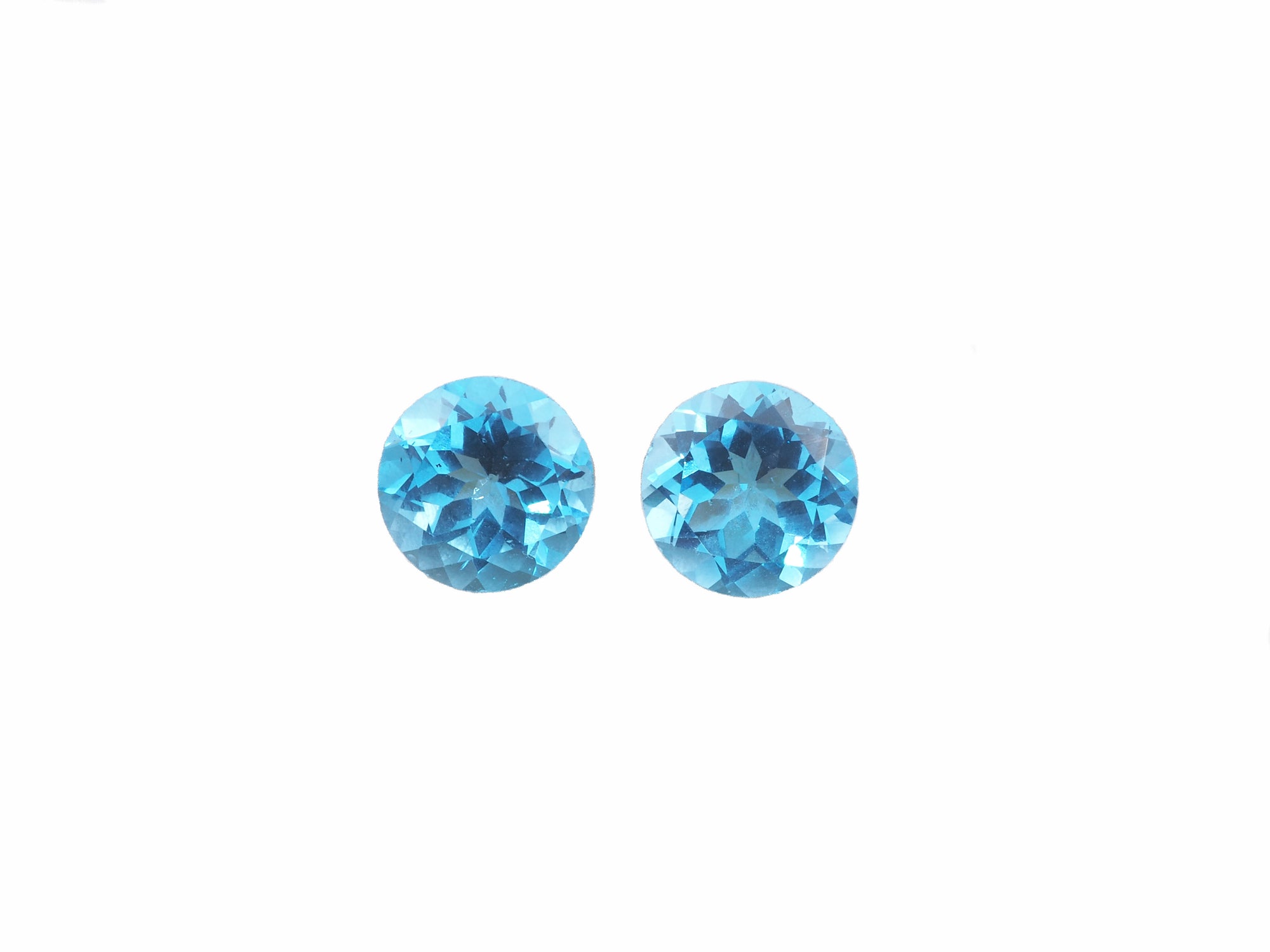 Swiss Blue Topaz Matching Pair 9mm Approximately 6.07 Carat