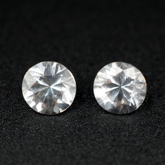 Loose Danburite Round Shape 8 mm Matching Pair Approximately 3.23 Carat