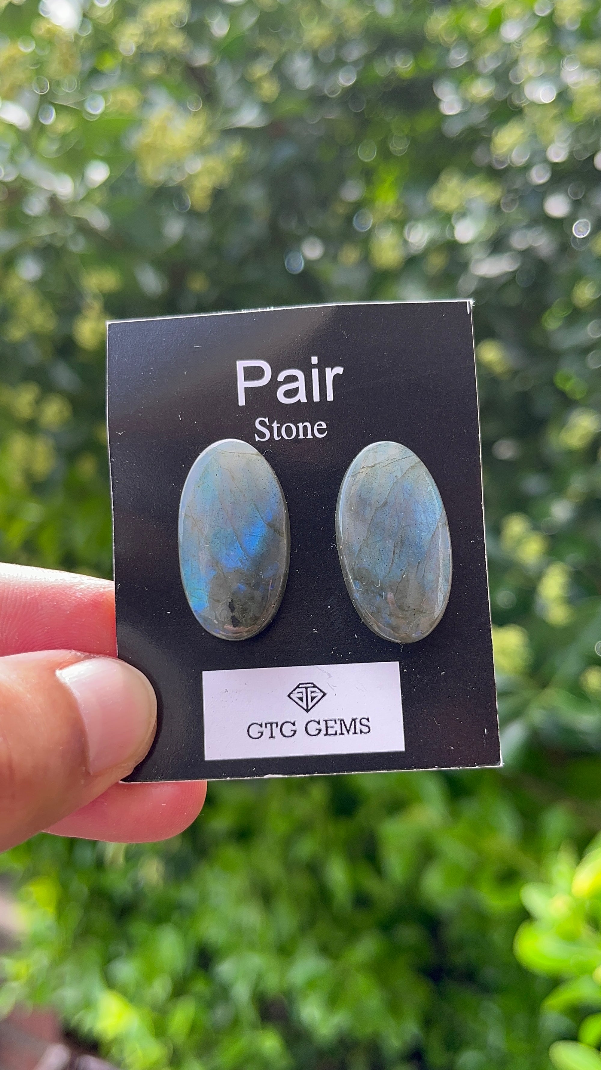 Matching Pair  Labradorite, Cabochon 27x15mm Approximately 37.50 Carat (GTG-MLA-3)