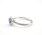 14k White Gold Ceylon  Blue Sapphire Ring