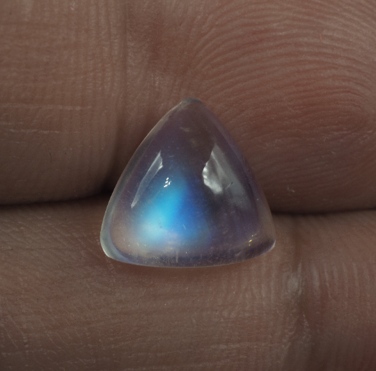 Rainbow Moonstone Trillion Shape  10 x 10.5 x 4.5 mm Single Piece Approximately 3.08 Carat