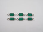Green Onyx Silver Bezel 6x4 mm, Double Connector, Approximately 7.44 carat (GTG-SBO-8)