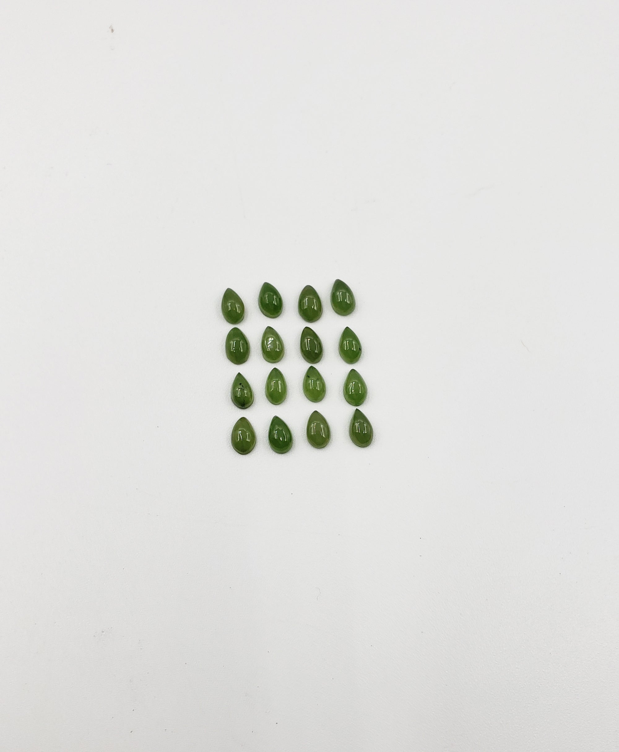 Natural Jade Teardrop Shape Cabs 3x5mm Approximately 3.57 Carat