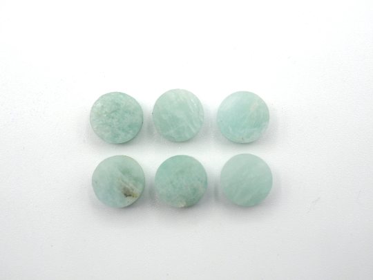 Natural Round Amazonite Raw Rough Slice bottom flat, 8mm Approximately 13.70Carat