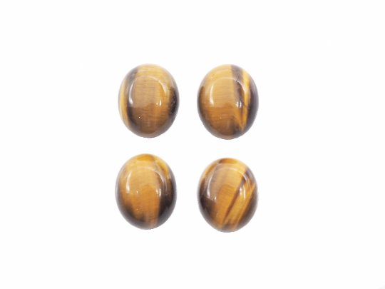 Tiger's Eye Oval Cabs 12 x 10mm Approximately 18.0 Carat , 4pcs