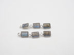 Labradorite Silver Bezel 7x5mm, Single Connector, Labradorite Charm