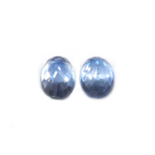 Blue Sapphire Oval Shape 6 x 4 x mm & 6 x 4 mm Matching Pair Approximately 1.45 Carat