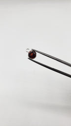 Garnet Bezel Round Shape 6mm, Single  Connector, Garnet Bezel, Garnet Charm, 925 Sterling Silver