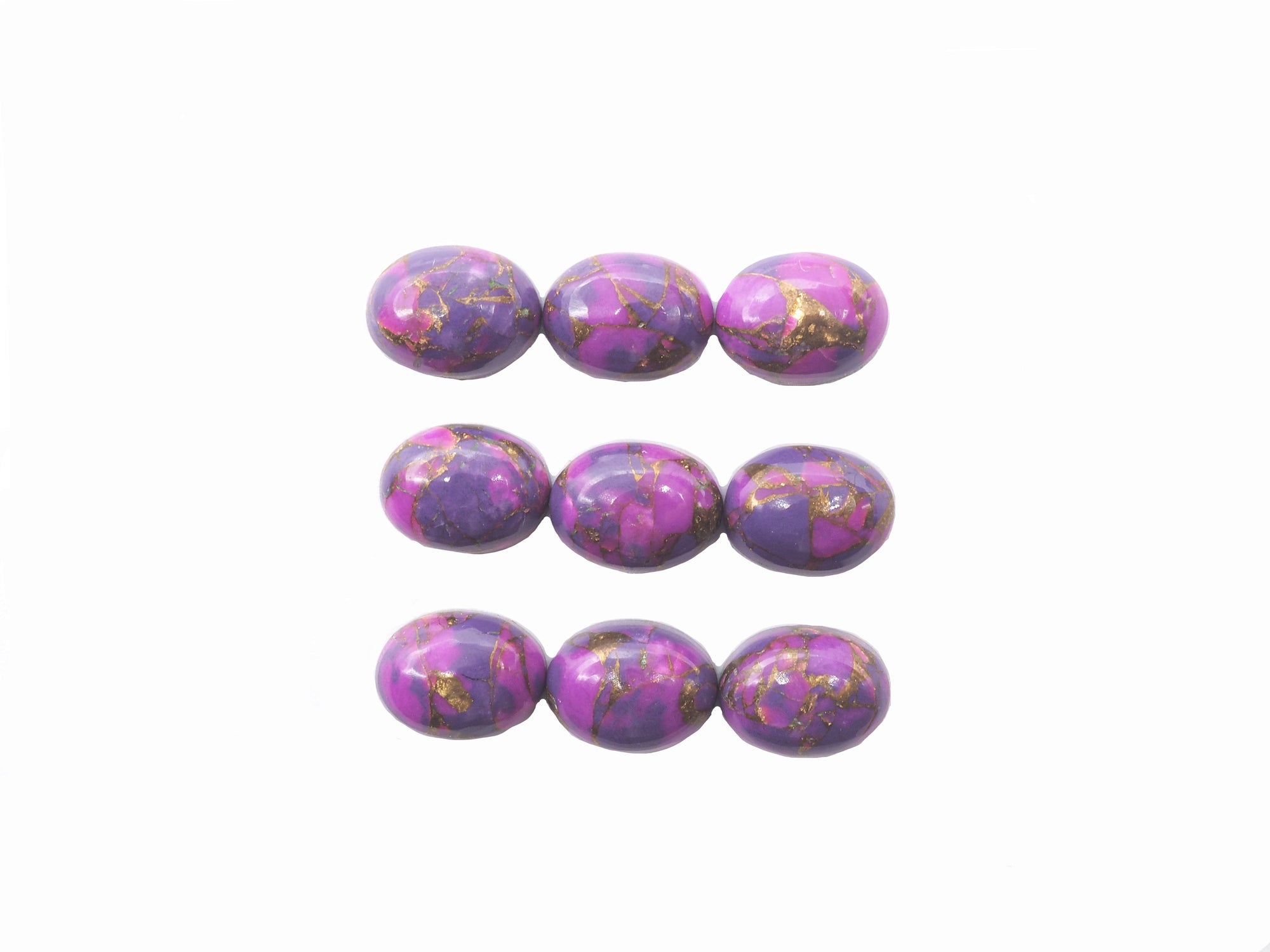 Purple Copper Turquoise  Oval Cabs 8x6mm Approximately 10.24 Carat