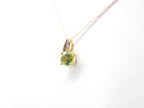 10K Yellow Gold Peridot with Diamond Pendant