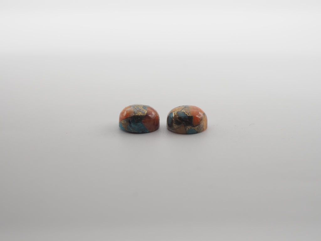 Oyster Copper Turquoise Cabochon Round 9 mm Approximately 7 Carat (GTG-OT-37)