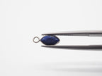 Lapis Silver Bezel 7x4mm , Single Connector, 925 Sterling Silver