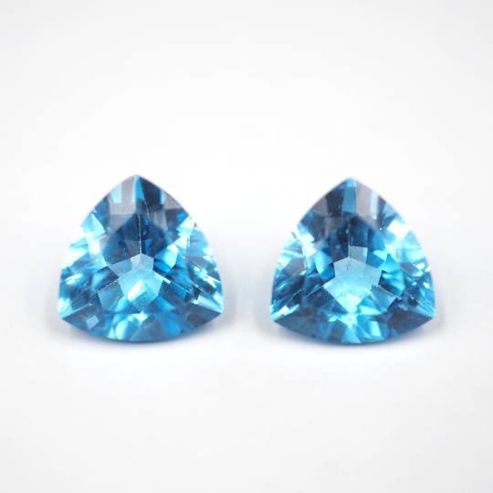 Blue Topaz Trillion Shape 9 x 5 mm Matching Pair Approximately 5.28 Carat