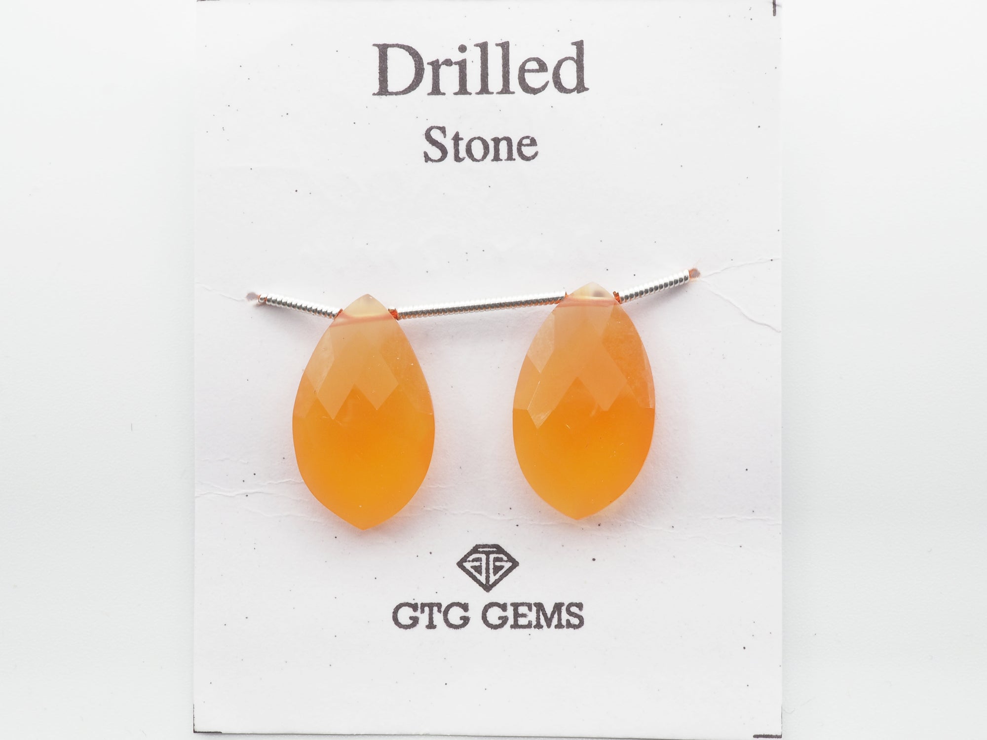 Drilled Faceted Carnelian 20x12mm Approximately 12.50 Carat