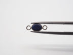 Lapis Silver Bezel 6x4mm , Double Connector, 925 Sterling Silver