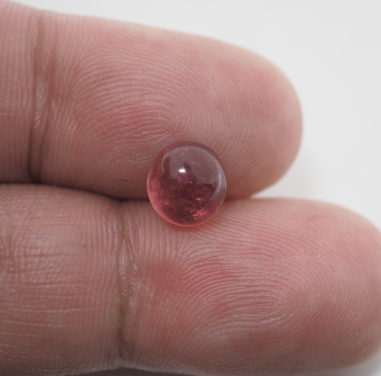 Rubellite Round Cabochon 9 x 8 mm Single Piece Approximately 2.15 Carat