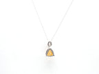 10K White Gold Citrine with Diamond  Pendant
