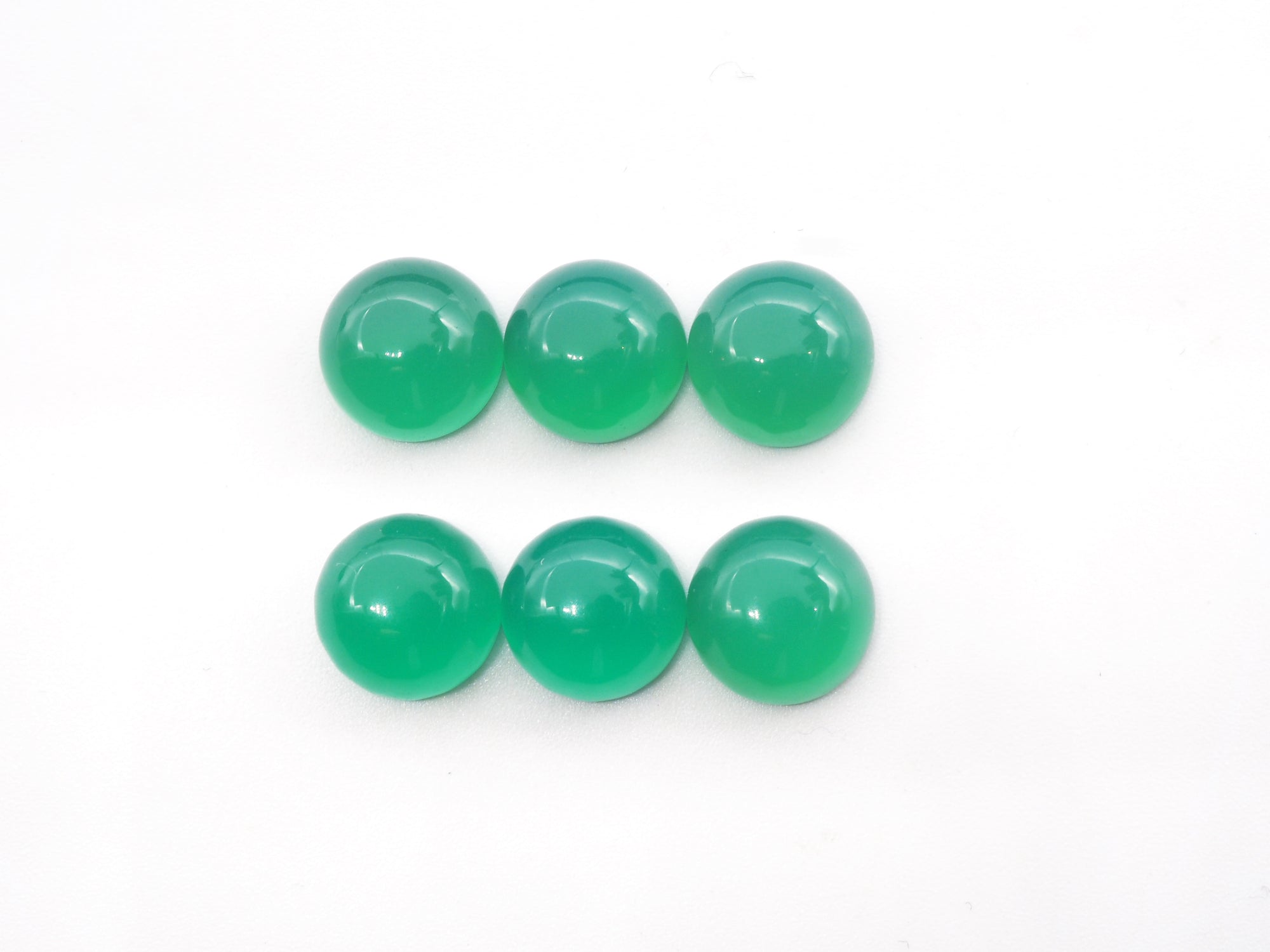 Green Onyx Round  cabs 10mm  Approximately 21.94 Carat