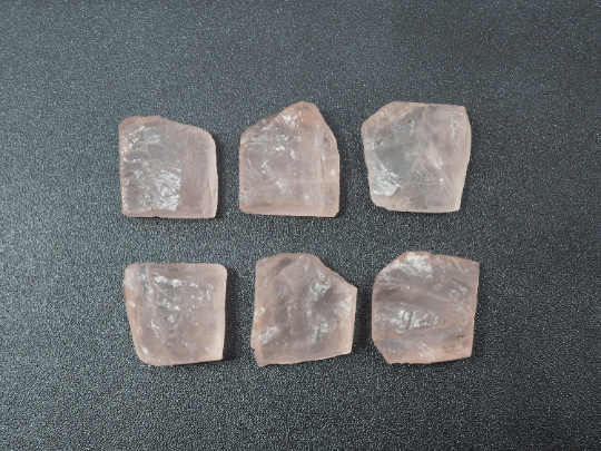 Natural Rose Quartz Rough Slice bottom flat, 12.5mm approximately 36.10 Carat