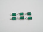 Green Onyx Silver Bezel 6x4 mm, Single Connector, Approximately 6.45 carat (GTG-SBO-7)