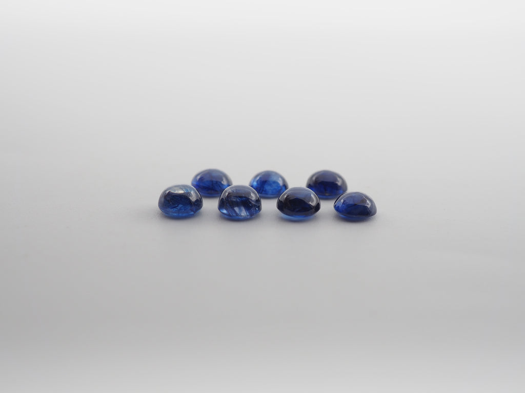 Blue Sapphire  Cabochon  Round Shape 5 mm 7 pieces, Approximately 5.90 Carat  (GTG-BSC-10)
