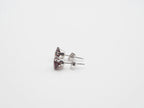 10K White Gold with Diamond Garnet Stud