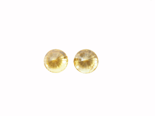 Yellow Zircon  6mm pair Approximately 3.24 Carat