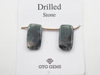 Natural Green Moss Agate Drilled 19.3x11mm Approximately 17 Carat