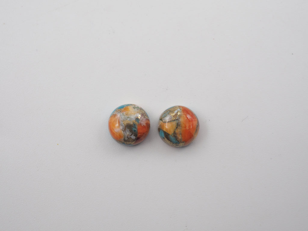 Oyster Copper Turquoise Cabochon Round 9 mm Approximately 7 Carat (GTG-OT-37)