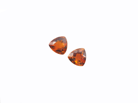 Citrine Trillion Shape 6 x 6.5mm matching pair Approximately 1.93 Carat