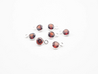 5mm Garnet Bezel, Single  Connector, Garnet Bezel, Garnet Charm