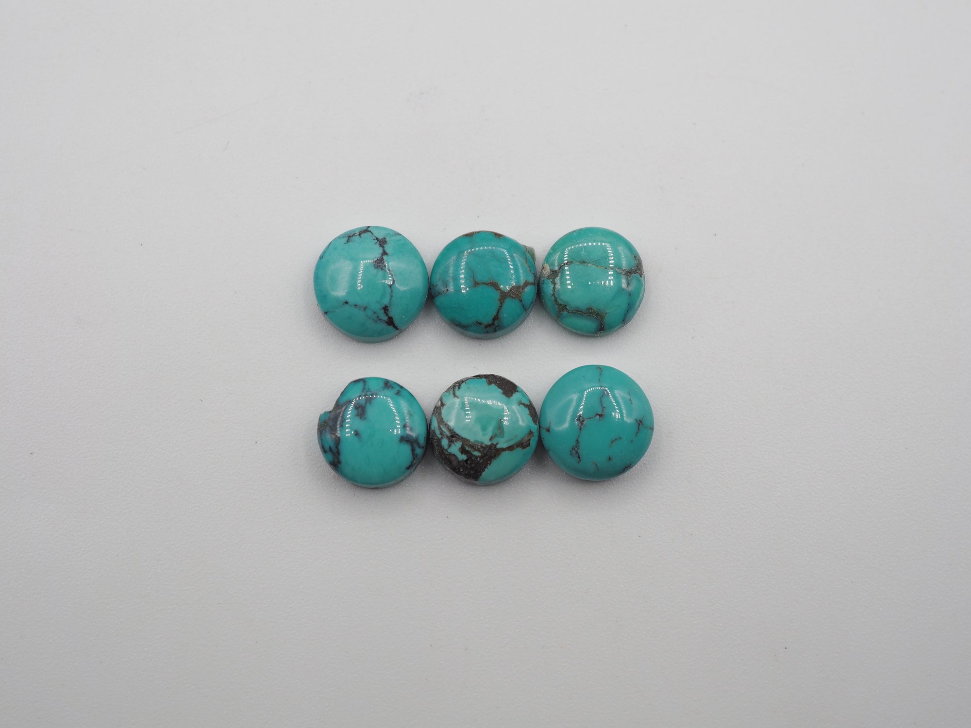 Natural Blue  Turquoise Cabs 8mm Approximately 12.4 Carat