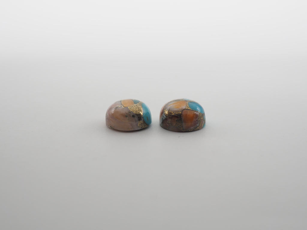 Oyster Copper Turquoise Cabochon Round 9 mm Approximately 6.54 Carat (GTG-OT-35)