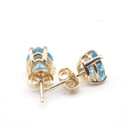 Apatite  Heart shape  Stud Earrings in 14K Yellow  Gold