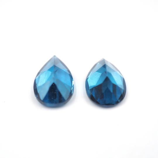 Blue Topaz Pear Shape 9 x 6 x 4 mm Matching Pair Approximately 3.04 Carat