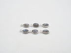 Labradorite Silver Bezel 7x5mm, Single Connector, Labradorite Charm