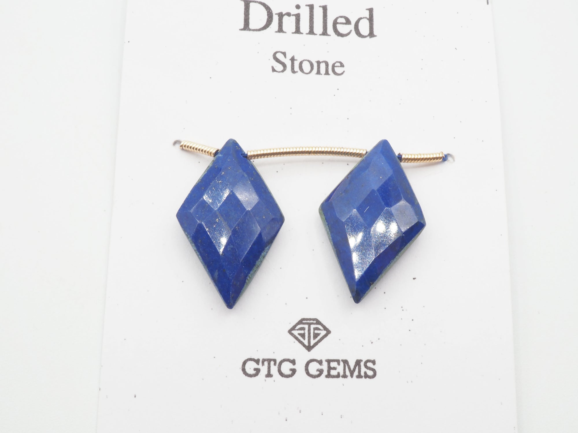 Drilled Lapis Lazuli Matching Pair 22x13mm Approximately 15 Carat