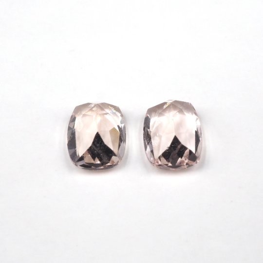 Morganite Rectangle Shape 7 x 5 x 4 mm Matching Pair Approximately 1.88 Carat