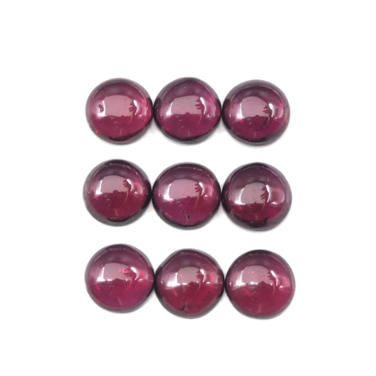 Rhodolite Garnet Cabs Round 7 mm Approximately 12.8 Carat