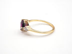 18K Yellow Gold Purple Garnet with Diamond  Ring