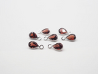 7x5mm Garnet Bezel, Single Connector, Garnet Bezel, Garnet Charm