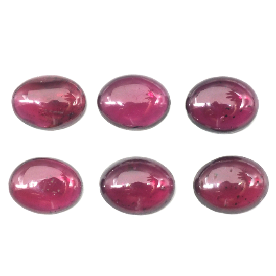 Rhodolite Garnet Cabs Oval 9x7 mm Approximately 11.49 Carat , 6 Pieces